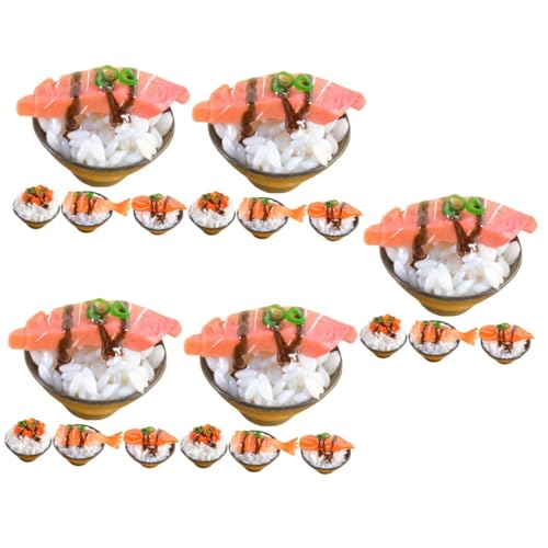 UPKOCH 20 STK Simulierter Sushi-Reis Lebensmittelspielzeug aus Kunststoff Sushi-Spielzeug für Kinder PVC-Reismodell Kinderspielzeug gefälschtes Essen Essensmodell Spielen Sushi-Reis-Spiel von UPKOCH
