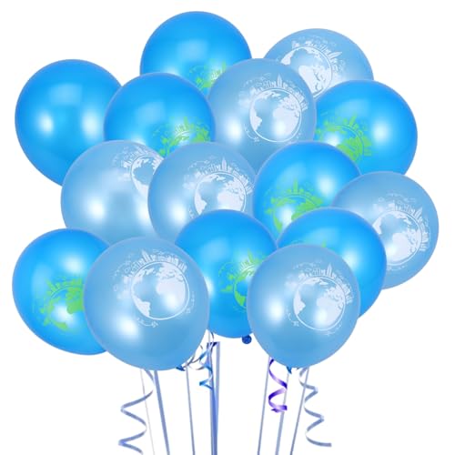 UPKOCH 20 Stück 12 Klassenzimmer Luftballons Hellblaue Luftballons Erd Luftballons Weiße Und Goldene Welt Luftballons Verschiedene Luftballons Hochzeits Luftballons Durchsichtige von UPKOCH