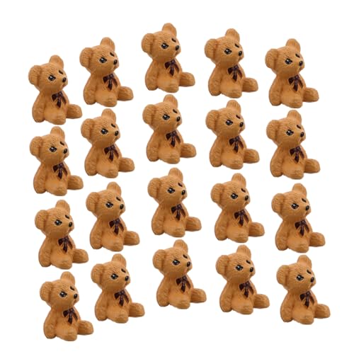 UPKOCH 20 Stück Bären Mikrolandschaftsstatue Kleine Bären Miniaturbär Kleines Miniaturspielzeug Bär Gartendekor Miniaturdinge Kleine Tiere Miniaturen Minifiguren Hellbraunes von UPKOCH