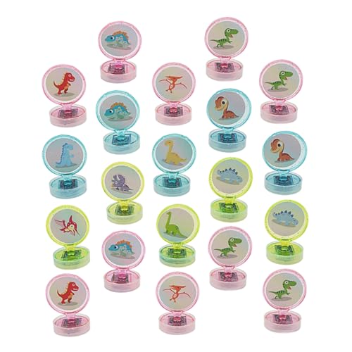 UPKOCH 20 Stück Dinosaurier Stempelspielzeug für Lustige Mini Stempel für Geburtstagsfeiern Sicheres Material Zufällige Farben und Muster Mitgebsel für Tier Themenpartys von UPKOCH
