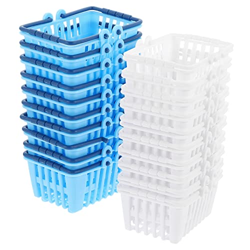 UPKOCH 20 Stück Einkaufskorb Mini Kleiner Supermarkt Handkorb Modelle Winzige Körbe Kleine Aufbewahrungsbehälter Desktop Ornament Supermarkt Handkorb Desktop von UPKOCH