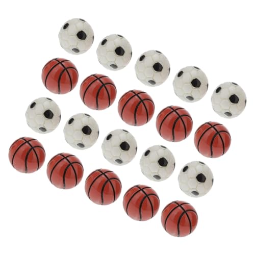 UPKOCH 20 Stück Fußball-Basketball-Modell Miniatur Puppenhaus Puppen-fußball-dekore Winzige Kugeln Mini-basketbälle Für Den Mikro-landschaftsbau Mini- -fußballstatuen Mini-fußball Harz von UPKOCH
