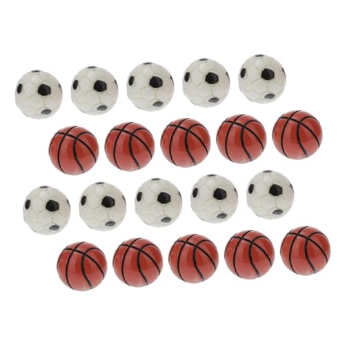 UPKOCH 20 Stück Mini-fußball Und Basketball Miniatur-Sportarten Aus Kunstharz Für Die Puppenhausdekoration Vielseitiges Mini-landschaftszubehör von UPKOCH
