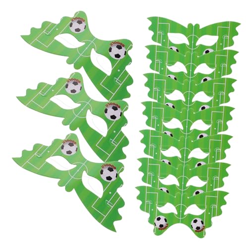 UPKOCH 20 Stück Fußball- Fußball thematisiert Fußball-Thema Party Fußballdekoration Kostümball masken für karneval Karnevalsmaske Cosplay- Kleine Maskenstütze Papier Green von UPKOCH