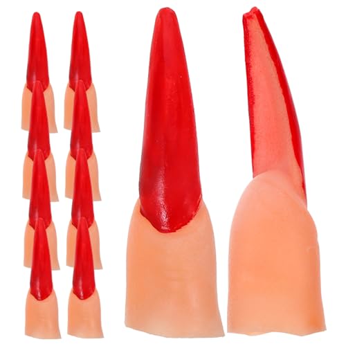 UPKOCH 20 Stück Hexennägel Für Halloween Lustige Fingerspitzen Marsianer Hexenfinger Kleine Krallennägel Künstliche Hexen Hexenkostüm Künstliche Nägel Maskerade von UPKOCH