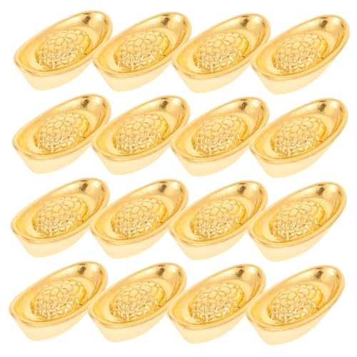 UPKOCH 20 Stück Ingot-Modell winziges Zuhause Feng Shui Miniatur Puppenbett Figur wohnaccessoires Puppenhaus-Dekoration Barren Barrenmodelldekoration Legierung Golden von UPKOCH