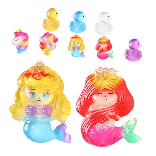 UPKOCH 20 Stück Meerjungfrau Schmuckstücke Mehrfarbige Mini Enten Verzierungen Für Mädchen Mikro Feengarten Enten Winzige Enten Ornamente Kleine Enten Ornamente Miniatur Enten von UPKOCH