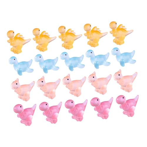 UPKOCH 20 Stück Mikro Landschaftsdekoration Garten Landschaftsgestaltung Ornament Mini Dinosaurier Landschaftsschmuck Mini Tiere Leuchtende Dinosaurier Dekoration von UPKOCH