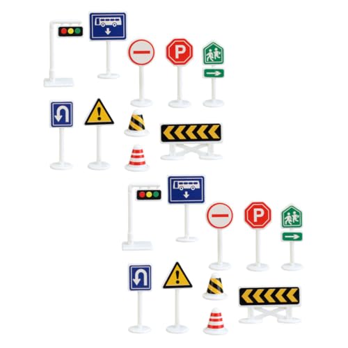 UPKOCH 20 Stück Mikro-Verkehrsschild Straßenwarnzeichen Mini-verkehrskegel-Modell Straßenband Minikegel Verkehrszeichen Straßenschild Für Mini- Abs von UPKOCH