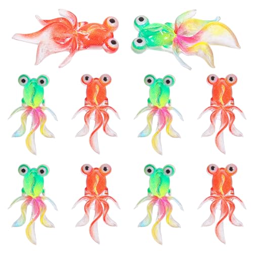 UPKOCH 20 Stück Mini-Goldfische, Miniatur-Harztiere, winzige Goldfischfiguren, Aquarium-Fischdekorationen für Heimwerker, Bastelarbeiten, Feengarten, Puppenhaus, Tankdekoration von UPKOCH