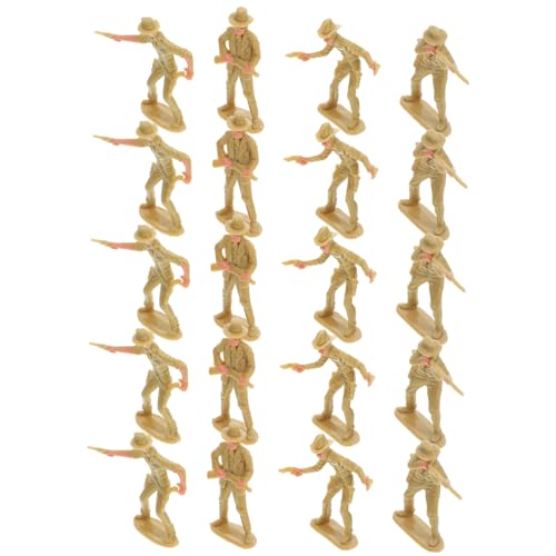 UPKOCH 20 Stück Miniatur-Charakterspielzeuge Miniatur-Cowboy Cowboy-Dekorationen Mikro-Cowboy-Figuren die Miniaturfiguren Sandtischmodelle Cowboy-Statuendekoration Plastik Light Brown von UPKOCH