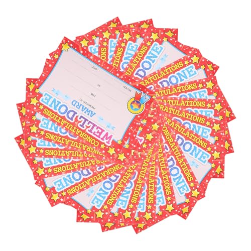 UPKOCH 20 Stück Motivationsbelohnung Süßes Zertifikat Urkunden Verleihen Leistungsbescheinigung Studentische Urkunden Leistungsnachweise Anerkennungspreise Papier UPKOCH 20 Stück Motivationsbelohnung Süßes Zertifikat Urkunden Verleihen Leistungsbescheinigung Studentische Urkunden Leistungsnachweise Anerkennungspreise Papier von UPKOCH