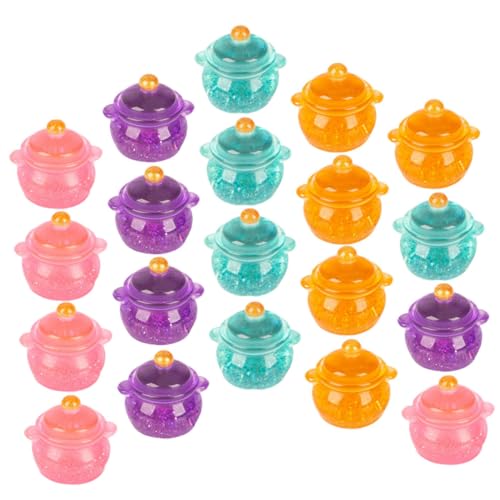 UPKOCH 20 Stück Pailletten Kochtopf Spielzeughaus Küche Mini Herde Küche Miniatur Töpfe Puppenhaus Dekorative Simulationstöpfe Mini Simulationstöpfe Harz von UPKOCH