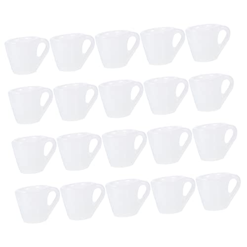 UPKOCH 20 Stück Puppenhaus Becher Puppenhaus Weiße Tasse Espressotassen Süße Kaffeetassen Kalte Tassen Teetasse Mini Bierkrüge Puppenhaus Miniatur Becher Kit Mini Teetassen von UPKOCH