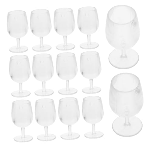 UPKOCH 20 Stück Rotweingläser Puppenhausflaschen Wasser Mini Kit Puppenhausbecher Puppenhauskelch Kleine Zum Basteln Transparenter von UPKOCH
