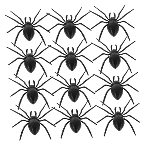 UPKOCH 20 Stück Spinnendekoration Halloween gefälschte Spinnen Halloween-Spielzeugspinnen realistische gefälschte Spinne Halloween-Streich-Requisiten Halloween Spider Rep Plastik Schwarz von UPKOCH