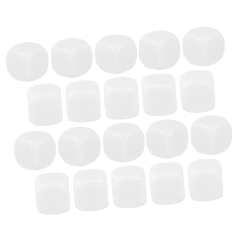 UPKOCH 20 Stück Teiliges Acryl Würfel Glatt Abgerundete Ecken Leere DIY Würfel für Lernspielzeug und Bastelbedarf zum Bedrucken von UPKOCH