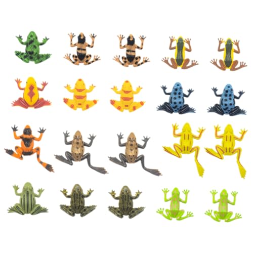 UPKOCH 20 Stück Teiliges Mini Frosch Figuren Realistische Tierfiguren Deko Frosch Draußen für Garten Miniaturlandschaft Partydeko und Kleine Modellfrösche für Innen und Außen von UPKOCH