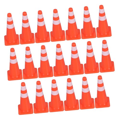 UPKOCH 20 Stück Teiliges Mini Verkehrsleitkegel Set Kindgerechte Lernspielzeug für Verkehrsregeln Orange Kunststoff Pädagogisch für Verkehrsbildung und Kreativen Spielgestaltung von UPKOCH