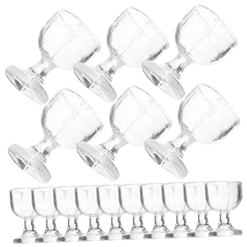 UPKOCH 20 Stück Teiliges Mini Weingläser Puppenhaus Zubehör Miniatur Weingläser Transparent Rotwein Goblet Dekoration für Puppenhaus Küchenszene von UPKOCH