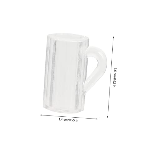 UPKOCH 20 Stück Teiliges Miniatur Bierkrüge aus Kunststoff Realistische Puppenhaus Dekoration Kleine Transparente Bierbecher mit Henkel Vielseitig für DIY und Mini Szenerien Geeignet von UPKOCH