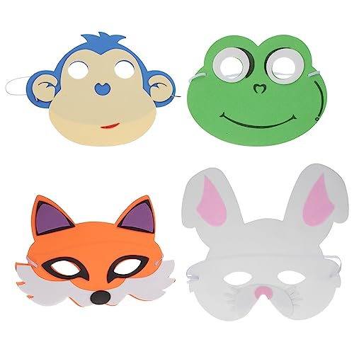 UPKOCH 20 Stück Teiliges Tiermasken aus Eva Halbes Gesicht Leicht und Kompakt für Halloween Karneval Cosplay und Kinderpartys Fuchs Frosch Kaninchen Affe Vielseitig für Festlichkeiten und von UPKOCH