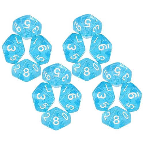 UPKOCH 20 Stücke 10 Würfel Zehn Klar Ästhetischen Seitige Spiel Acryl Blau von UPKOCH