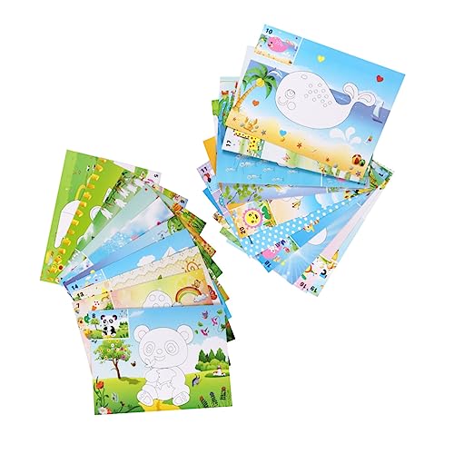 UPKOCH Bastelbedarf Für Kinder 20-teiliges Mosaik-Aufkleber-Kunst-Set Prinzessinnen-bastelset Lernspielzeug Hand-Auge-koordination Kreatives Denken von UPKOCH