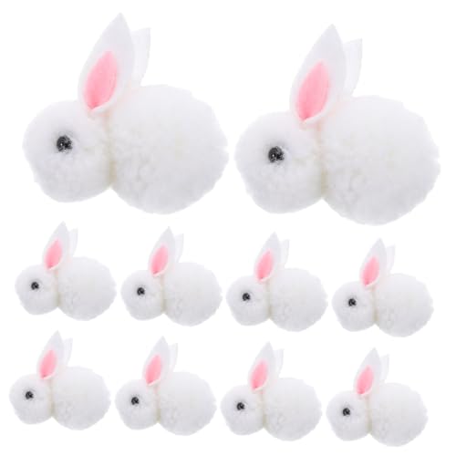 UPKOCH 20St Hase Stoffhase Kaninchen basteln Fisch-Aquarium- Kork Fliese Hintergrund Rinde Korb Plüsch Kaninchen Bastel Zubehör Haarspangen Machen Charms schöner Plüschkaninchen Weiß von UPKOCH