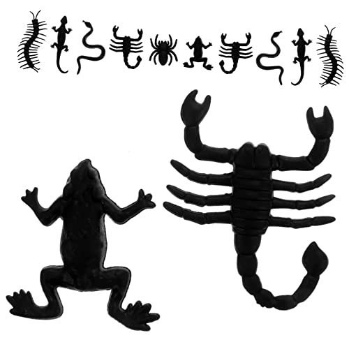 UPKOCH 20St simuliertes Insektenspielzeug Plüsch Frosch Schlange Hai Halloween Halloween assecoires Children Toys Kid Toys gefälschte Spinnen Spinnenschmuck Plastik Black von UPKOCH