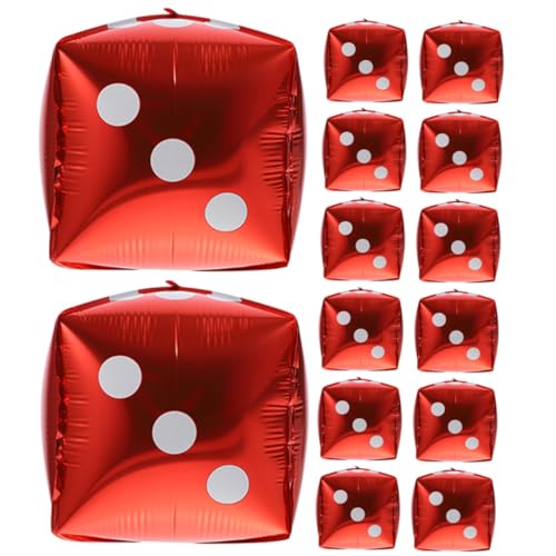 UPKOCH 20st Aluminiumfolienballon Würfeln Geburtstag Luftballons Neon-ballonbogen-set Ballonbogenrahmen Ballonbogen-set Für Den Abschlussball Folienwürfelballons Partyballon Blase Rot von UPKOCH