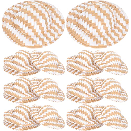 UPKOCH 20st Geflochtener Strohhut Babypuppenkleidung Puppenautositz Glitzer Mädchenpuppe Miniatur Holzige Puppe Mini-weihnachtsmützen Zubehör Für Babypuppen Meine Lebenspuppe Stoff von UPKOCH