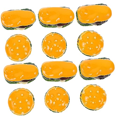 UPKOCH 20st Mini-Hamburger-spielzeugzubehör Puppenzubehör DIY Flatback-cabochons Hamburger Perlen Mini-puppenlebensmittelmodelle Lebensmittelverzierungen Runde Nudeln Plastik Requisiten von UPKOCH