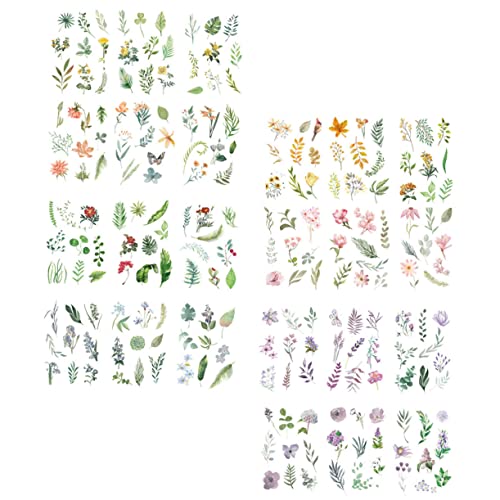 UPKOCH Selbstklebende Scrapbook-Aufkleber-Set 24 Stück Zarte Blumen-nagelkunst-Aufkleber von UPKOCH