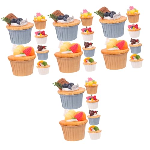UPKOCH 24 STK Cupcake-Modell kühlschrankmagnete kühlschrankaufkleber Mini Pappbecher Kuchendekoration Modelle Zubehör für den Brotladen zuverlässiger Kuchen Lebensmittel Requisiten Harz von UPKOCH