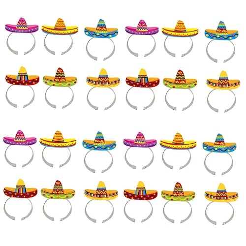 UPKOCH 24 Stk mexikanisches Stirnband Mexikaner Mini-Geschenke Tiara Kappen Tortilla mexikanischer Hut mit Stirnband Sombrero-Stirnband bilden Zubehör Pala schmücken Baby von UPKOCH
