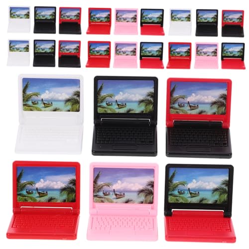 UPKOCH 24 Stück Puppenhaus Computer Modell Mini Laptop Miniatur Laptop Mini Ornament Puppen Ornament Mini Dinge Miniaturen Puppen Laptop Mini Schmuck Kunststoff von UPKOCH