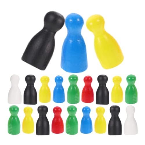 UPKOCH 24 Stück Schachfiguren Aus Holz Schachfiguren Figuren Bauern Lernspielzeug Tischmarkierer Schachspiel Für Anfänger Mehrfarbig von UPKOCH