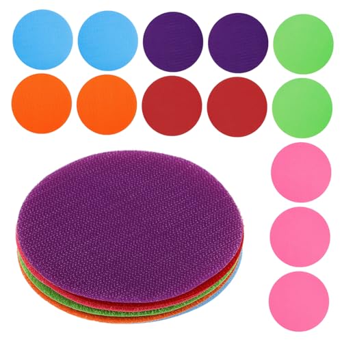 UPKOCH 24 Stück Teiliges Bunte Teppich Punkte mit Befestigung für Kindergarten Klassenzimmer Sitzmarkierungen und Spiele Bodenspot Marker für Kindergruppen von UPKOCH