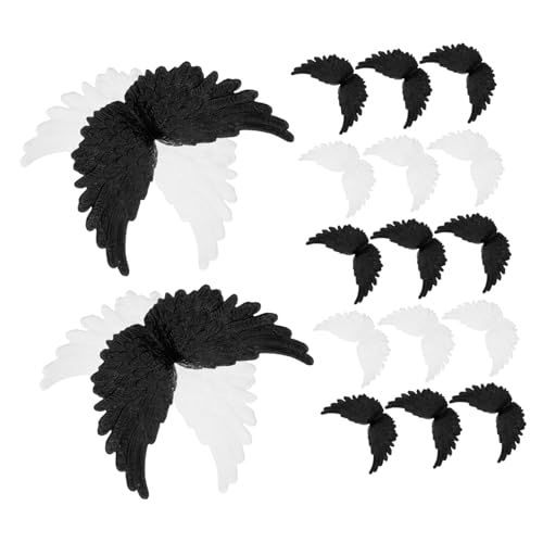 UPKOCH 24 Stück Teiliges Kunststoff Engelsflügel Weiß und Schwarz Leichte Mini Flügel für DIY Kuchen Dekorationen Kreative Bastelverzierungen für Geburtstagsfeiern und Festliche Anlässe von UPKOCH