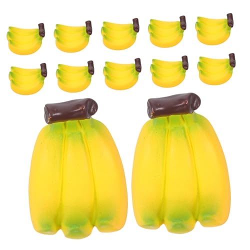 UPKOCH 24 Stück Teiliges Mini Bananen aus Harz Realistische Mini Obst Modelle für Puppenhaus Küche und Essbereich Lebendige Farbige Miniatur Früchte für DIY Basteln und Szenendekoration von UPKOCH