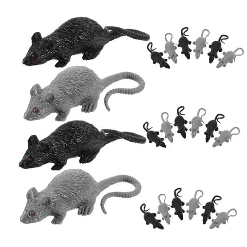 UPKOCH 24 Stück Teiliges Realistische Plastikmäuse und Ratten Halloween Deko Spuktiere Täuschend Echt für Party Streiche und Gruselige Spaßdekoration von UPKOCH