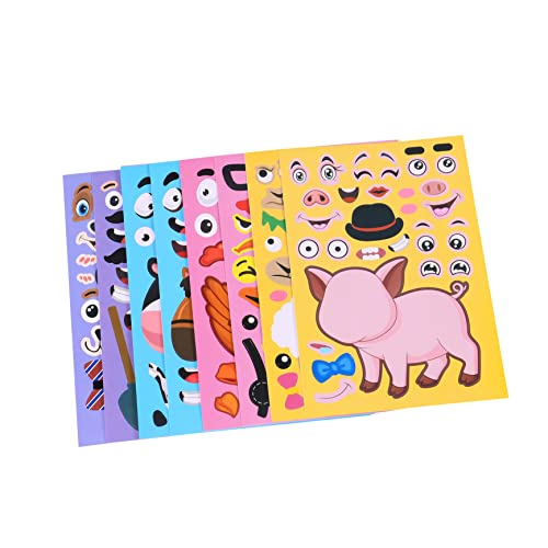 UPKOCH 24 Stück Tier- -Aufkleber Aufkleber Tiergesichts-emotionsaufkleber Mix-and-Match-Aufkleber Tierischer Aufkleber Aufkleber Tiergesichtsaufkleber Colorful von UPKOCH