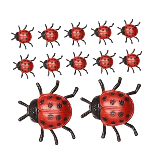 UPKOCH 24St Marienkäfer-Modell Mikro-Puppenhaus geflochtene Puppen kleine Spielsachen Mini- Fehler für gefälschte Fehler PVC-Kunststoff von UPKOCH
