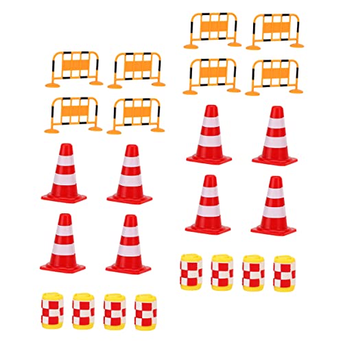 UPKOCH 24St Verkehr Straßenschild Barrikade Verkehrskegel für Kinder Arbeiten verkehrserziehung verkehrsschilder Miniaturen Miniaturspielzeug Simulation Straßensperren Spielzeug Puzzle von UPKOCH