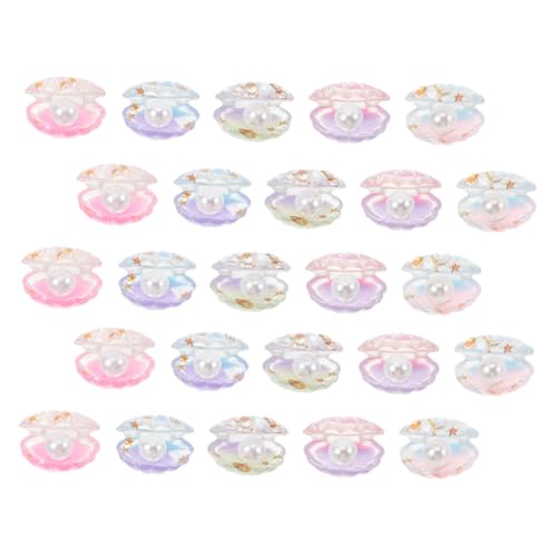 UPKOCH 25 Stück Teiliges Mini Harz Perlmutt Muschel Figuren Leuchtend im Dunkeln Farbverlauf Blau Grün Violett DIY Bastelcharms für Aquarium Puppenhaus Partydekoration Kreatives von UPKOCH