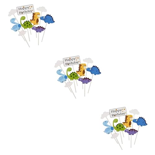 UPKOCH 27 Stk Cartoon Cupcake Topper - Geburtstagstorte - Tortenaufsatz Kindergitarre für Jungen Dinosaurier-Kuchenpicks Cupcakes Topper für Kuchenpicks Cartoon-Kuchen-Picks Karikatur von UPKOCH