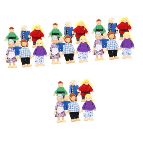 UPKOCH 28 STK menschliche Figuren für Kleinkinder interaktives Spielzeug Kinder Puppen Kinderzubehör Spielzeuge Kinderspielzeug Familienfiguren kleine Puppen Cosplay Puppenhaus Holz von UPKOCH