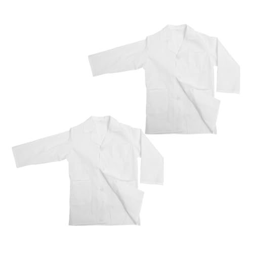 UPKOCH 2Er Sets Arztkostüm Mantel – Wissenschaftler Kostüm Zum Anziehen – Labortuch Weißes Labor Outfit Für Den Karrieretag Rollenspiel Halloween Cosplay von UPKOCH