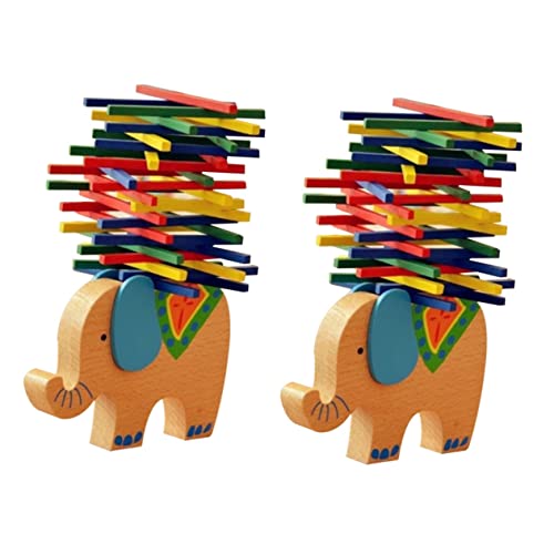 UPKOCH 2St Lernspielzeug Spielzeuge Balance-Spiele-Spielset Holzbausteine Puzzle Farbstift Kind Bambus von UPKOCH